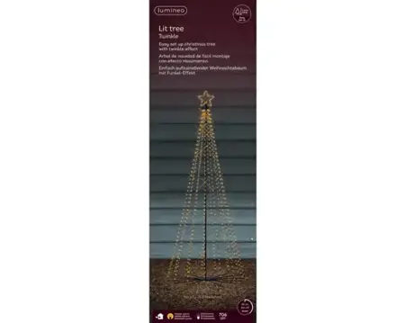 Lumineo led boom | 706 LED | 2.4 meter | zwart/klassiek warm - afbeelding 1