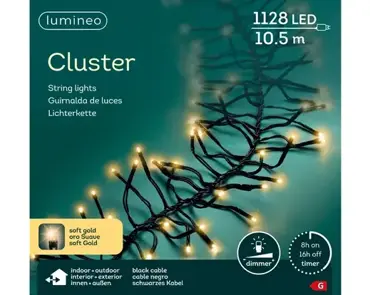 Lumineo led cluster 10.5cm-1128l zwart/soft gold - afbeelding 1