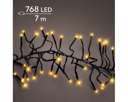 Lumineo led Cluster twinkel | 6 meter | 768 LED | klassiek warm - afbeelding 1