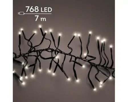 Lumineo led cluster zwarte kabel 6m 768led  warm wit - afbeelding 3