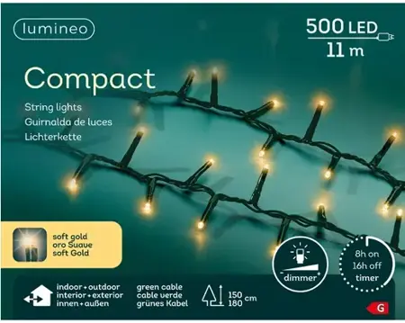 Lumineo led compact 11m-500l groen/soft gold - afbeelding 1