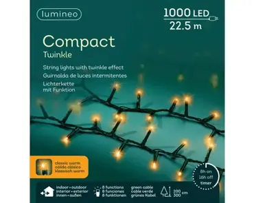 Lumineo led compact 22.5m 1000led klassiek warm - afbeelding 1