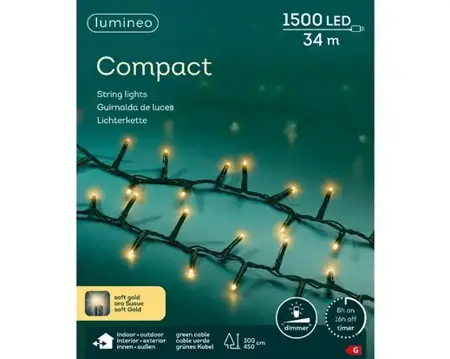 Lumineo led compact 34m-1500l groen/soft gold - afbeelding 1