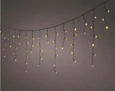 Lumineo led icicle lights | 500x50 centimeter | 119 LED | zwart/klassiek warm - afbeelding 1