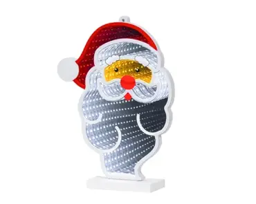 Lumineo led infinity hoofd kerstman 143LED multi - afbeelding 2