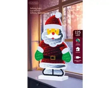 Lumineo led infinity kerstman 125LED multi