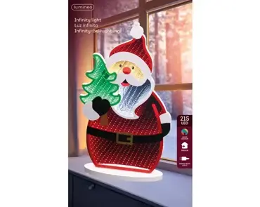 Lumineo led infinity kerstman met kerstboom 215LED multi