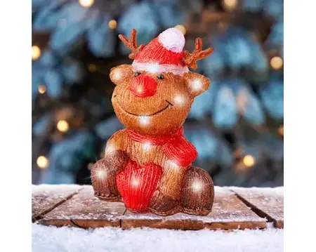 Lumineo led rendier 20LED bruin/koel wit - afbeelding 2