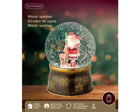 Lumineo led schudbol kerstman warm wit - afbeelding 1