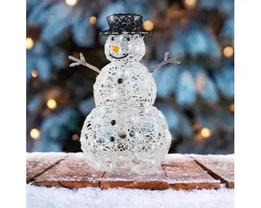 Lumineo led sneeuwpop 80LED transparant/koel wit - afbeelding 2