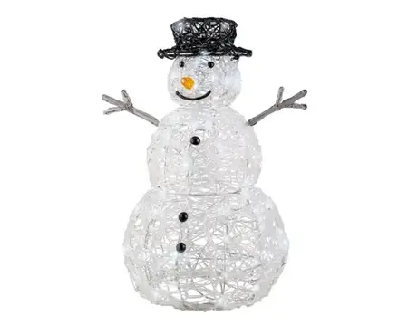 Lumineo led sneeuwpop 80LED transparant/koel wit - afbeelding 3