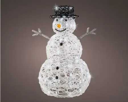 Lumineo led sneeuwpop 80LED transparant/koel wit - afbeelding 4