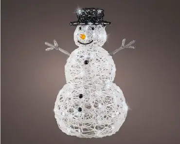 Lumineo led sneeuwpop 80LED transparant/koel wit - afbeelding 4