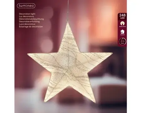 Lumineo led ster | 248 LED | 58 centimeter | wit/warm wit - afbeelding 1