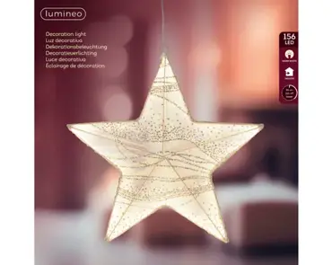 Lumineo led ster 38cm-156led wit/warm wit - afbeelding 1