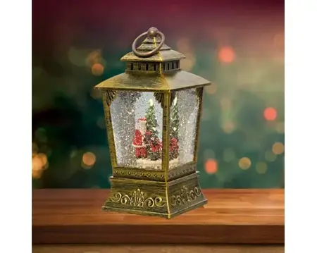 Lumineo led waterspinner lamp kerstman goud/warm wit - afbeelding 2