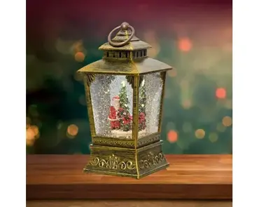 Lumineo led waterspinner lamp kerstman goud/warm wit - afbeelding 2