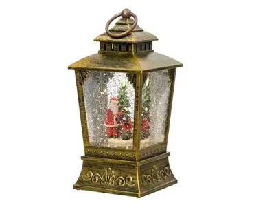 Lumineo led waterspinner lamp kerstman goud/warm wit - afbeelding 3