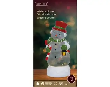 Lumineo led waterspinner sneeuwpop warm wit