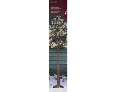 Lumineo ledboom bloem buit | 144 LED | 1.5 meter | warm wit - afbeelding 1