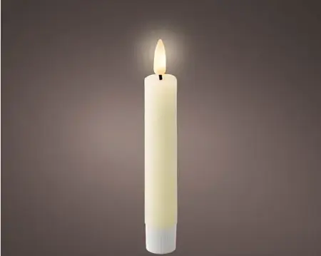 Lumineo leddinerkaars d2h14cm 2st creme - afbeelding 2