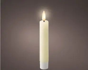 Lumineo leddinerkaars d2h14cm 2st creme - afbeelding 2