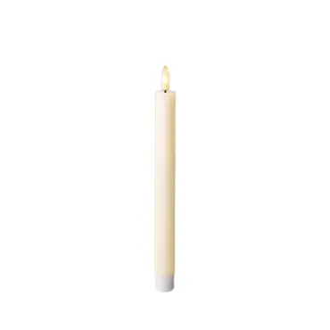 Lumineo leddinerkaars d2h24cm 2st creme - afbeelding 1