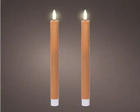 Lumineo leddinerkaars d2h24cm 2st oranje - afbeelding 2