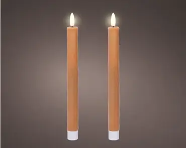 Lumineo leddinerkaars d2h24cm 2st oranje - afbeelding 2