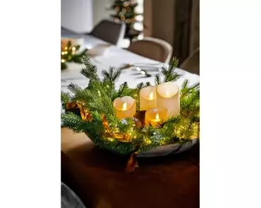 Lumineo Ledkaars flakker D7,5xH12,5cm creme - afbeelding 5