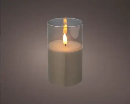 Lumineo ledkaars in glas 12.5cm rookgrijs - afbeelding 3