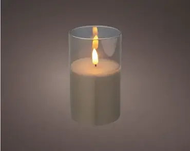 Lumineo ledkaars in glas 12.5cm rookgrijs - afbeelding 3