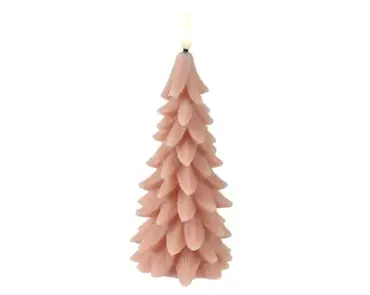 Lumineo ledkaars kerstboom 19.3cm roze - afbeelding 1