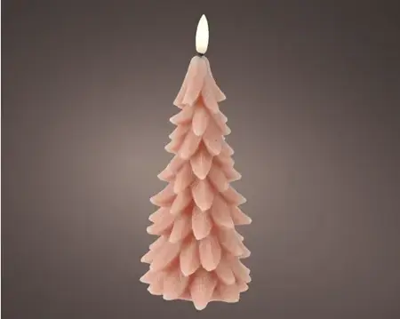 Lumineo ledkaars kerstboom 19.3cm roze - afbeelding 2