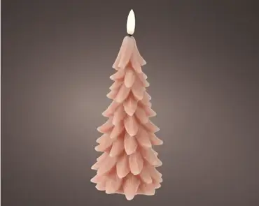 Lumineo ledkaars kerstboom 19.3cm roze - afbeelding 2