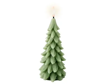 Lumineo ledkaars kerstboom d8h19.3cm groen - afbeelding 1