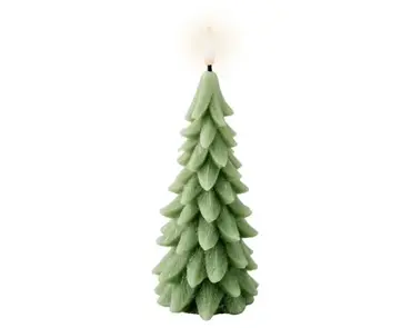 Lumineo ledkaars kerstboom d8h19.3cm groen
