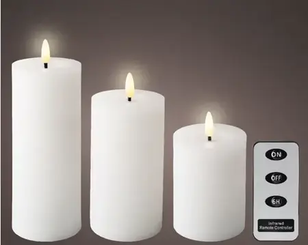 Lumineo ledkaars met afstandsbediending set van 3 wit - afbeelding 2