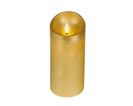 Lumineo ledkaars wave vlam 7.5x17cm goud/warm wit - afbeelding 1