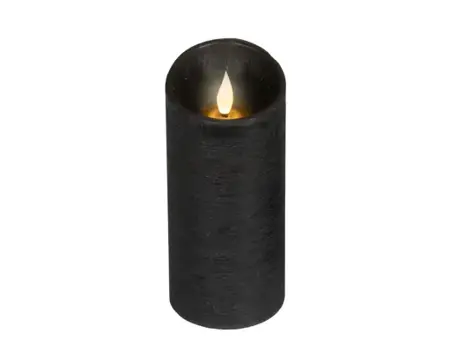 Lumineo ledkaars wave vlam 7.5x17cm zwart/warm wit - afbeelding 1