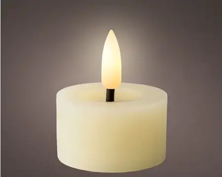 Lumineo ledtheelicht d4h5cm 2st creme - afbeelding 2