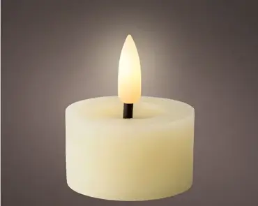 Lumineo ledtheelicht d4h5cm 2st creme - afbeelding 2