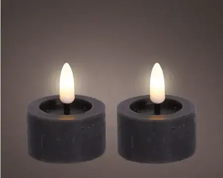 Lumineo ledtheelicht d4h5cm 2st grijs - afbeelding 3