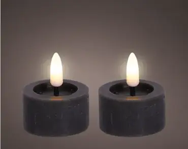 Lumineo ledtheelicht d4h5cm 2st grijs - afbeelding 3