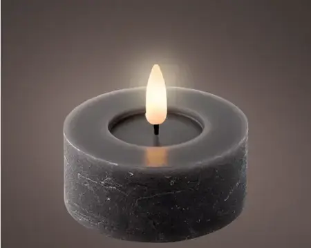 Lumineo ledtheelicht d7h6cm 2st grijs - afbeelding 2