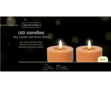 Lumineo ledtheelicht d7h6cm 2st oranje - afbeelding 1