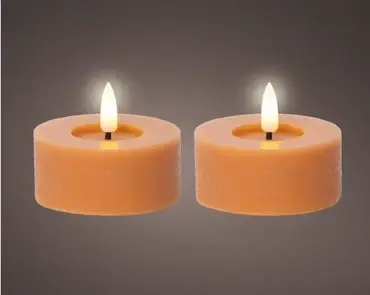 Lumineo ledtheelicht d7h6cm 2st oranje - afbeelding 3