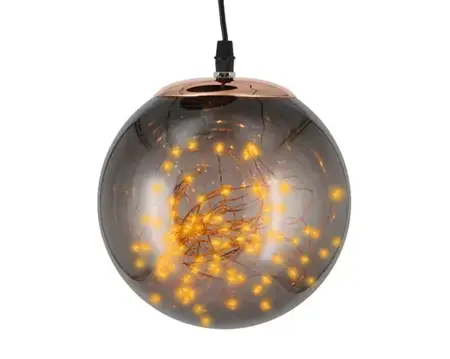 Lumineo micro led bal d18cm-80l grijs/klassiek warm - afbeelding 2