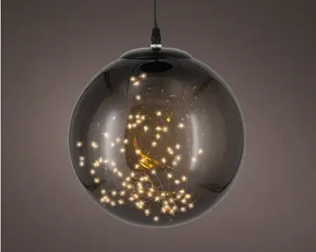 Lumineo micro led bal d25cm-110l zwart/warm wit - afbeelding 3