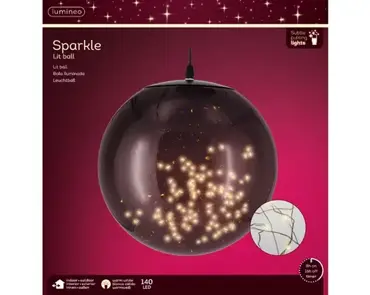 Lumineo micro led bal d30cm-140l zwart/warm wit - afbeelding 1